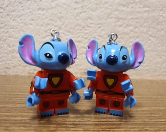 Stitch minifigure earrings.