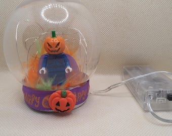 Halloween Pumpkin, Jack O'Lantern, minifigure decorative mood/night light.