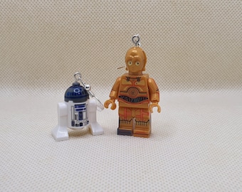 Star Wars. Orecchini con le minifigure di C3PO e R2D2.