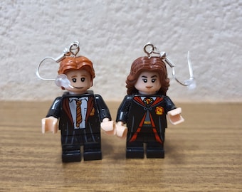 Boucles d'oreilles pour figurine Hermione Granger et Ron Weasley.