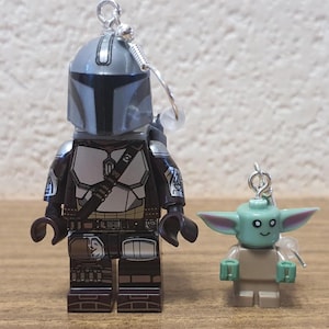 Mandalorian and Grogu minifigure earrings.