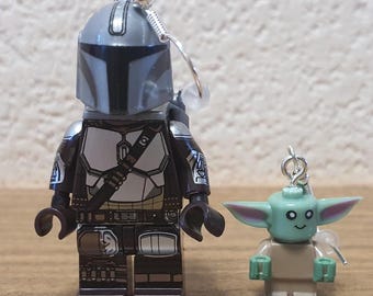 Mandalorian and Grogu minifigure earrings.