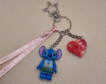 Disney, Stitch, pingente de bolsa para minifiguras.