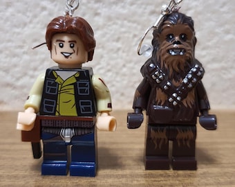 Star Wars. Han Solo and Chewbacca minifigure earrings.