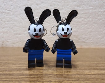 Oswald Rabbit minifigure earrings.