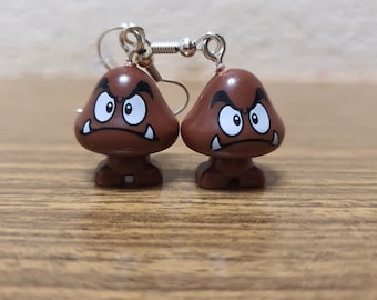 Goomba, Super Mario, minifigure earrings.