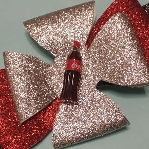 Handmade Coca Cola hair bow.