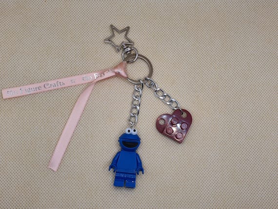 Sesame Street, Cookie Monster, Minifigure Bag Charm. Personalised
