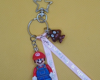 Super Mario, Mario, minifigure Bag Charm.