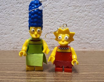Lisa and Marge Simpson Minifigure  earrings.