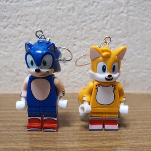 Sonic and Tails minifigure earrings.