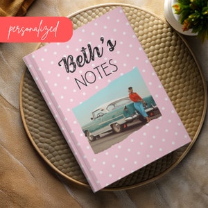 Personalized Retro Car Hardcover Journal: Vintage Style Lined Notebook