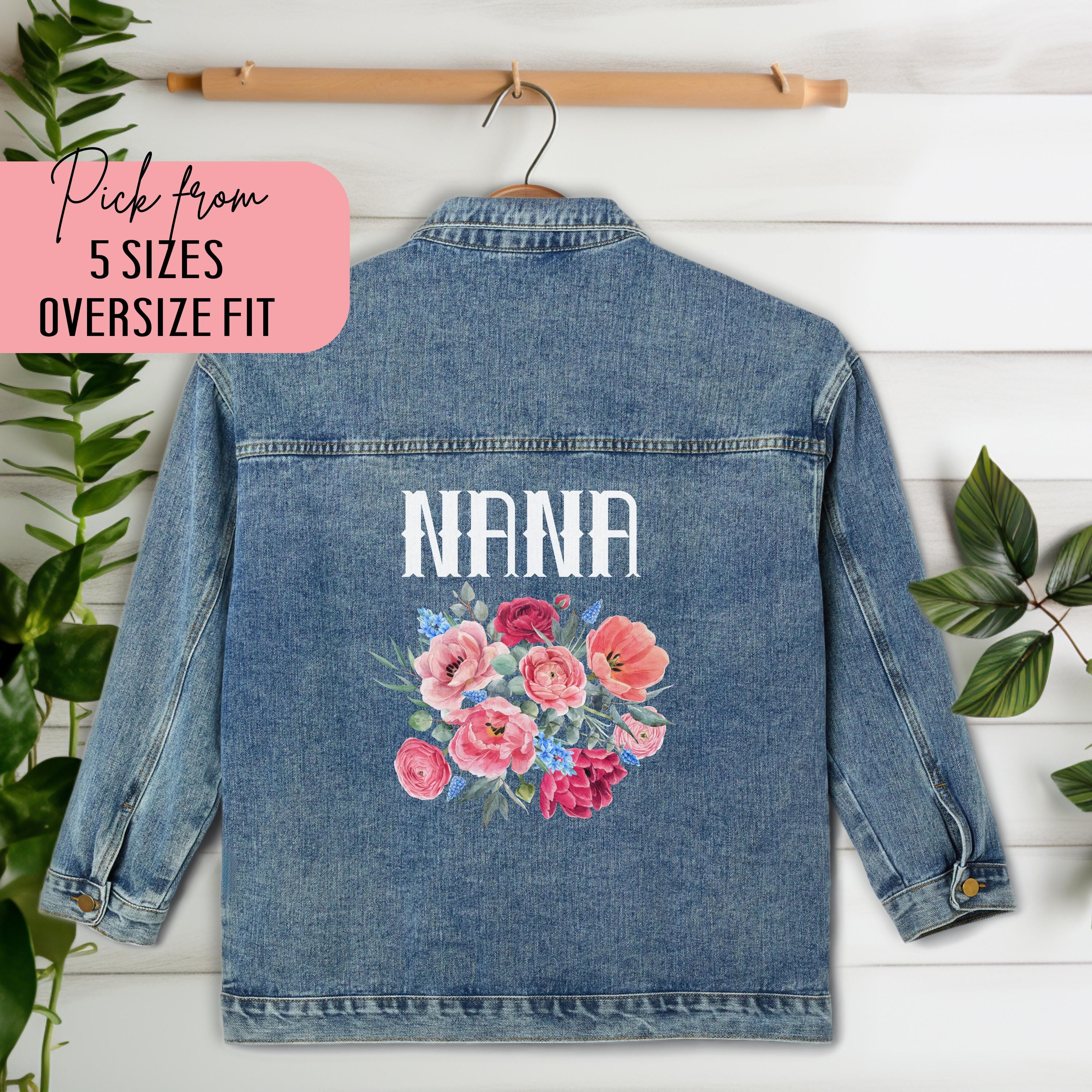 Nana Country Floral Design Printed Women's Denim Jacket