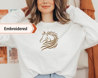 Sudadera con bordado de caballo: estilo vaquera de rodeo occidental