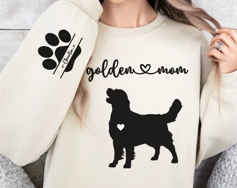 dog mom shirt personalized Golden Retriever sweatshirt custom dog lover gift for new pet owner customized dog sweater gift for Golden mom