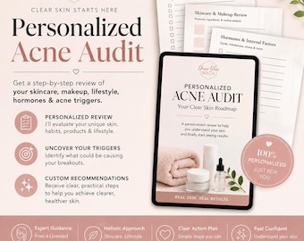 Auditoría de acné Dewy Glow / Revisión del cuidado de la piel por esteticista certificada y plan de acción personalizado