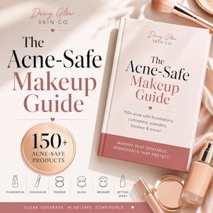 Guide de maquillage sans danger pour les peaux acnéiques | Liste de produits non comédogènes (Téléchargement numérique)