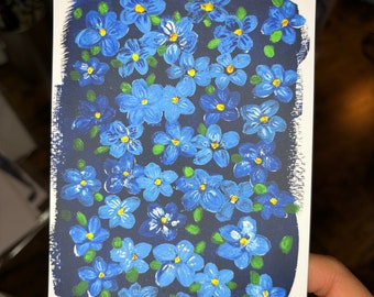 Blue Forget Me Not Postcard