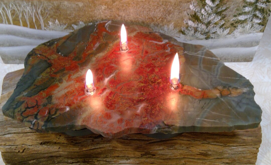 Santa Lucia Mountain Jasper Oil Lamp Candles, Oil Lamp Candles, Large