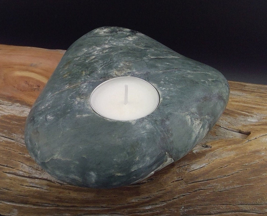 Eel River Jade Stone Candle, Jade, Jade Rock Scented Candle. Healing