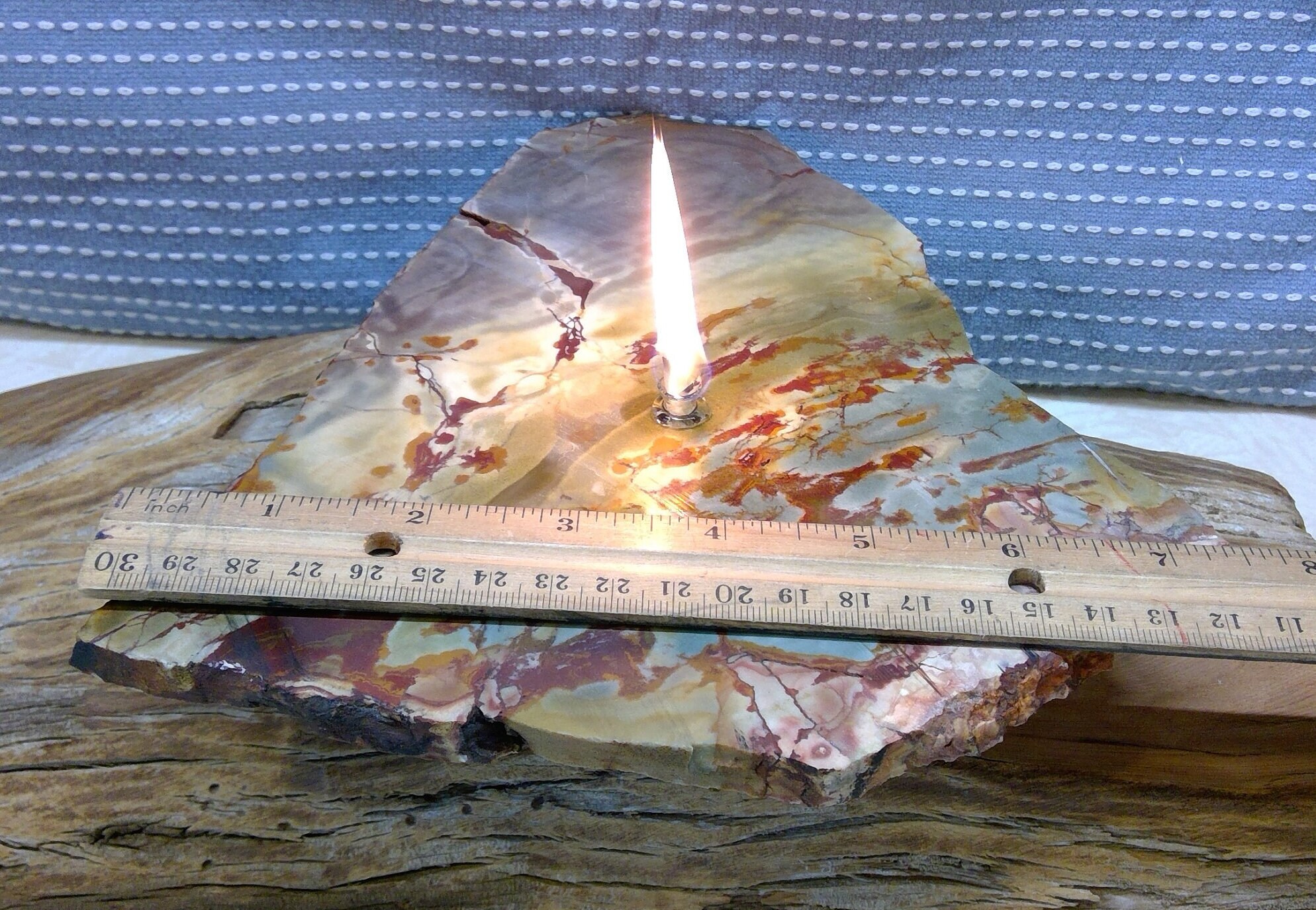 Porcelain Jasper Oil Lamp Rock Candle, Porcelain Jasper, Rock Oil Lamp