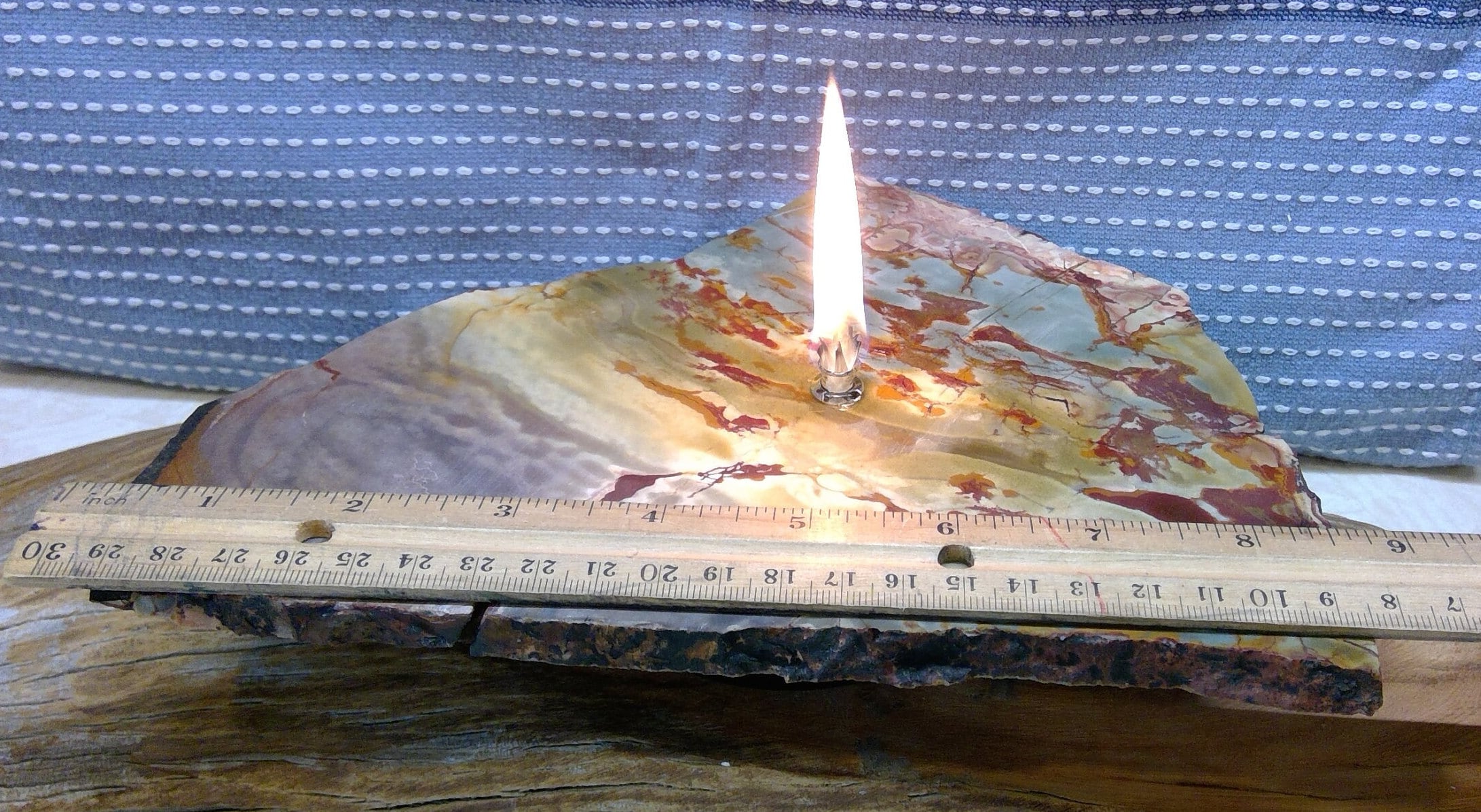 Porcelain Jasper Oil Lamp Rock Candle, Porcelain Jasper, Rock Oil Lamp