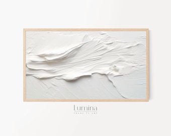 Samsung Frame TV Art | White Minimalist Painting, Instant Download, Elegant Decor, Oil Painting