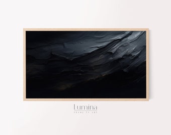 Samsung Frame TV Art, Abstract Painting, Digital Art for Frame TV, Instant Download, Black and Gold, Dark Theme, Abstract Landscape
