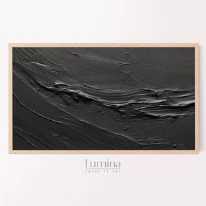 Samsung Frame TV Art Neutral Abstract Painting, Digital Art for Frame TV, Instant Download, Black Charcoal, Dark Abstract TV Art