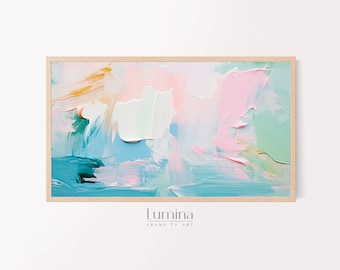 Samsung Frame TV Art Modern, Texture, Art For Frame TV, Palette Knife, Pastel, Plaster, Bright Abstract Art For Frame Tv, Instant Download