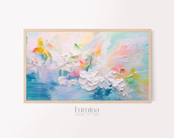 Samsung Frame TV Art Modern, Texture, Art For Frame TV, Impressionist Flower Frame Art, Spring Abstract Art For Frame Tv, Instant Download