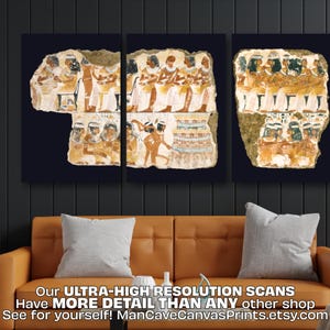 Ancient Egypt: Nebamum Tomb-Chapel Painting - Ultra-High Resolution Scan - Canvas Print