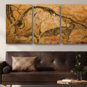 Cave Painting: White Bison - Ultra-High Resolution Scan - Canvas Print