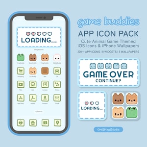 Game Buddies App Icon Pack: iOS iPhone Wallpapers, Widgets, Cute Gamer App Theme
