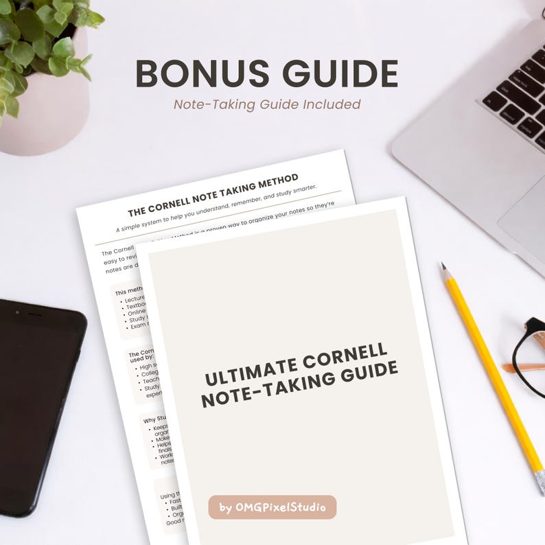 Cornel Note Guide Cornell Notes Template Printable & Digital | A4 and US Letter | Study ...