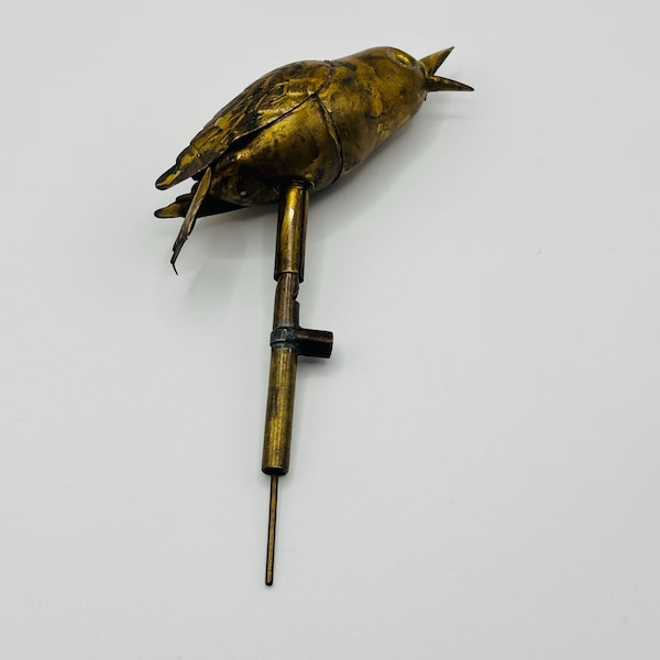1923 Antique Risdon Brass Bird Whistle or Watch the Birdie photograph tool *Missing Base
