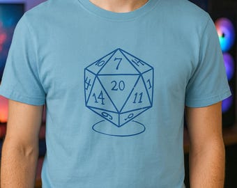 Camiseta de dados DnD: regalo de DnD, camiseta de juegos de mesa inspirada en D20