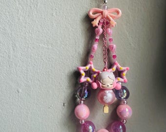 Skullpanda Sakura Pop Bohne Schlüsselanhänger Taschenanhänger