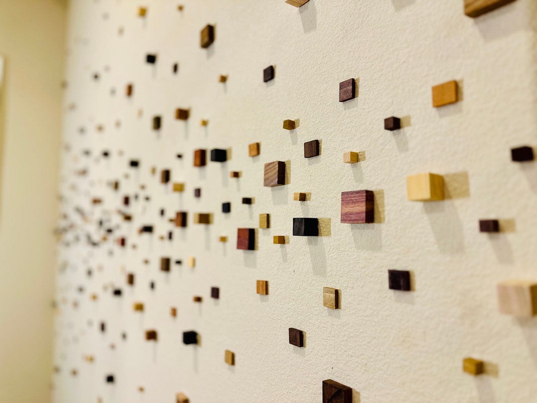 Harmony in Hues Artistic Wood Block Accent Wall Etsy