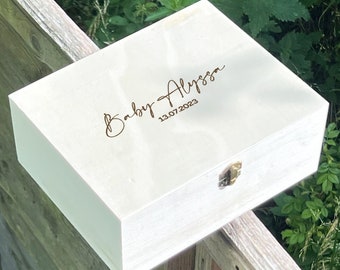 Personalised New Baby Gift Box, Childbirth keepsakes, New Baby Keepsakes, Baby Boy & Girl Keepsake Box | New Baby Personalised Memory Boxes