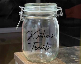 Pot personnalisé, Pot 1,5 L personnalisé - Parfait pour les mariages et les cadeaux d&#39;anniversaire | Pot à collations, Pot à biscuits | Cadeau pour grand-père, fille, fils et enfants