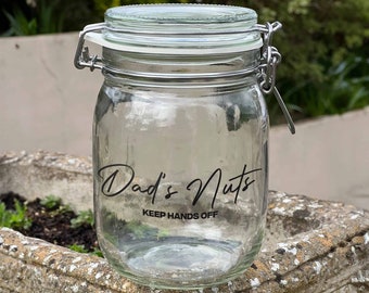 Personalised Birthday Jar, Custom Jar 1.5L - Birthday Presents | Custom Snacks Jar, Cookie Jar | Gift For Grandad, Daughter, Birthday Gift
