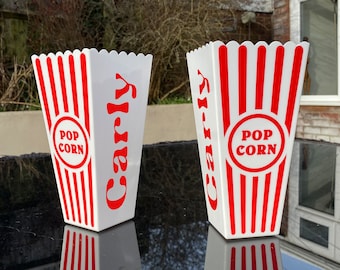 Personalised Popcorn Box | Couples Popcorn Set, Party Pop Corn Bowl, Movie Night Couples Gift, Personalised Gift, Popcorn Bucket, Tub