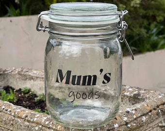 Personalised Jar, Custom Jar 1.5L - Dads Jar, Kitchen Labels, Small gift ideas, kitchen jars labelled, coffee beans storage, tea jar, snacks