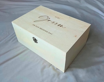 To My Groom On Our Wedding Day Wooden Gift Box | Farm Wooden Hamper | Groom's Gift Box | Bride Gift Set, Bride Personalised Storage Crate