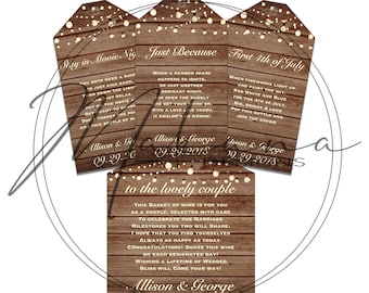 Personalized Marriage Milestone Wine Tags - Wedding Gift