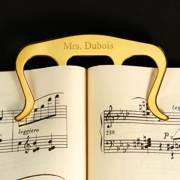 Porte-page personnalisé à clip pour partition de piano, piano, guitare, violon, nom gravé, accessoires pour saxophone, cadeau pour professeur pour musicien