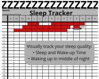 2024 Sleep Tracker (Printable PDF + Customizable Canva File)