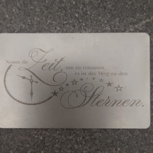 Visitenkarte aus Edelstahl mit Zitaten