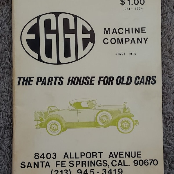 1950's Egge Machine Company The Parts House For Old Cars, Cat-1004